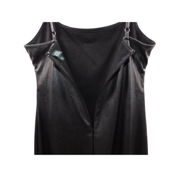 Wild Fable Faux Leather Black Midi Dress – Size M – Adjustable Straps, Side Zip - Picture 8 of 11